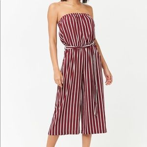 Striped Strapless Jumpsuit